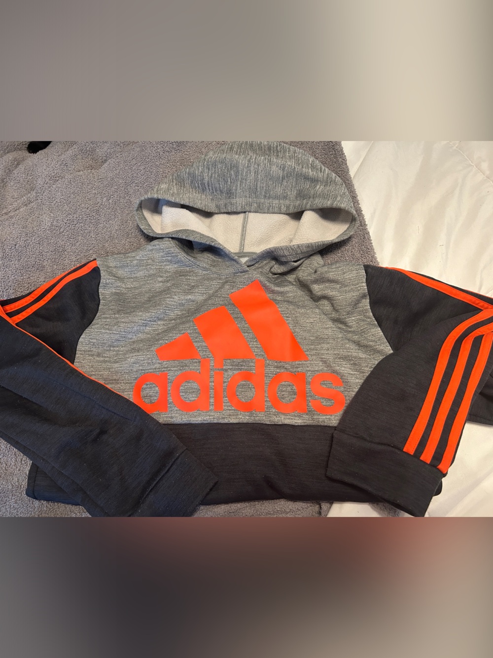Adidas Grey & Orange Kids Sweatshirt